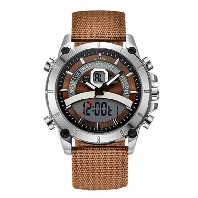 Men Digital Display Sports Watch Brown Band 2024