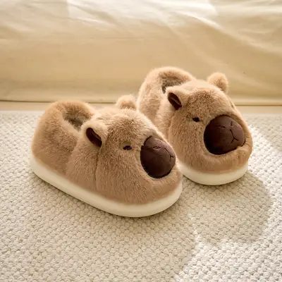 Ugly Cute Kapi Bala Cotton Shoes Winter Women's Household Cotton Slippers Winter Home Plush Slippers Plush Slippers
