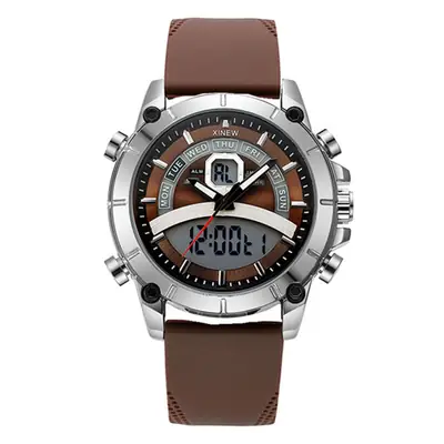 Men's Digital Display Watch with Black Silicone Band