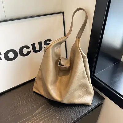 Women's New Autumn Winter Tote Bag Large Capacity Beige