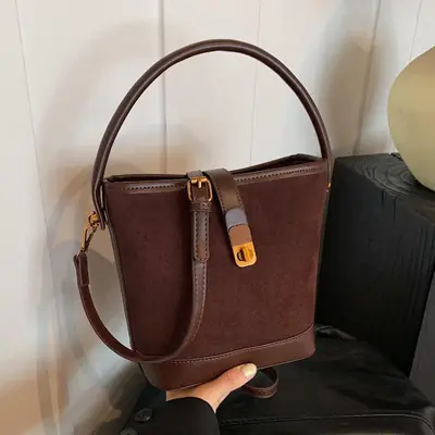 Vintage Frosted Women's Shoulder Bag Brown 2024