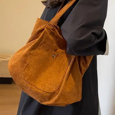 2024 Winter Velvet Shoulder Tote Bag Women Large Capacity