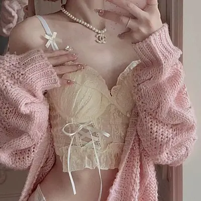 Vintage Lace-Up Bra Underwear Japanese Style