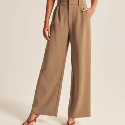 Women Wide Leg Pants Black High Waist Casual Set