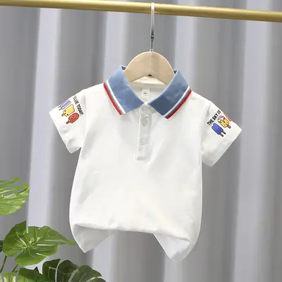 Boys Pure Cotton Polo Shirt Pink 2025
