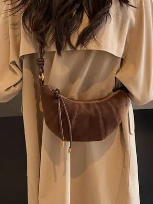 Women Retro Frosted Shoulder Bag Brown 2026