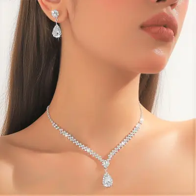 Silver Claw Chain Necklace Earrings Set for Women