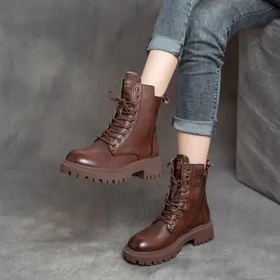 Women's Fleece-Lined Boots 2024 Winter Thick Bottom