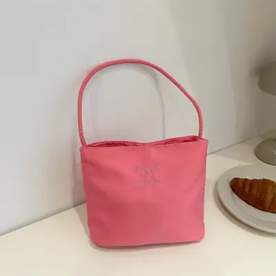 Women's Black Shoulder Bag with Warm Wool Top