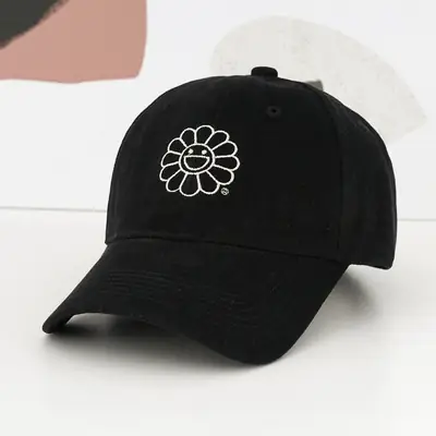 Men Women Duck Tongue Hat Sunflower Embroidered Baseball Cap