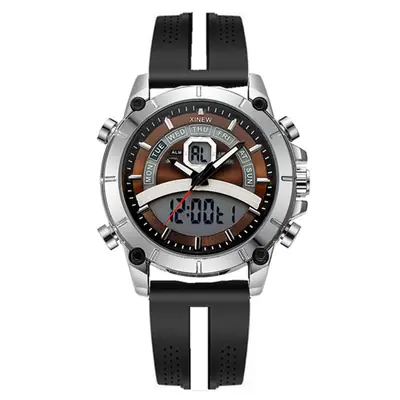 Men's Digital Chronograph Watch Black Red Strap