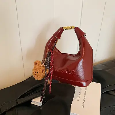 Vintage Black Square Shoulder Bag for Women 2024