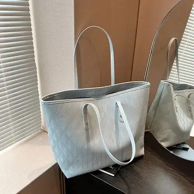 Women's White Quilted Shoulder Bag 2024 Spring Summer Korean Style