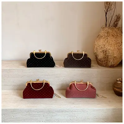 2024 Autumn Fashion Women's Handbags Black Red Maroon