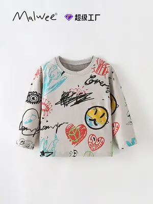 Malwee Boys Autumn T-Shirt with Handmade Design