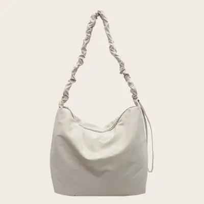 Pink Korean Style Shoulder Bag with Ruffled Strap