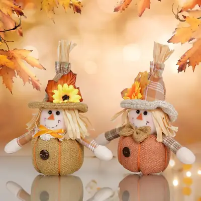 Harvest Scarecrow Doll Mini Pumpkin Autumn Ornament