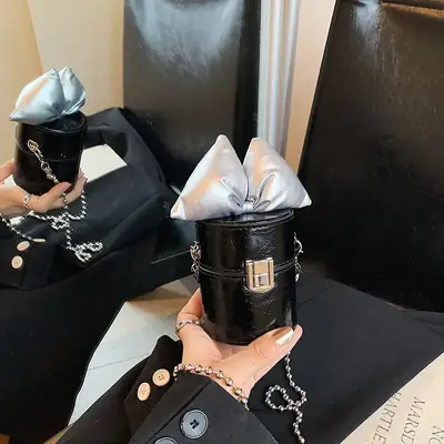 Women's Mini Bucket Bag Black 2024 Summer