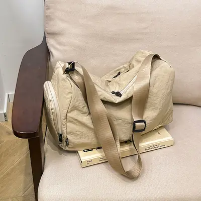 Beige Women's Large Capacity Shoulder Bag 2024