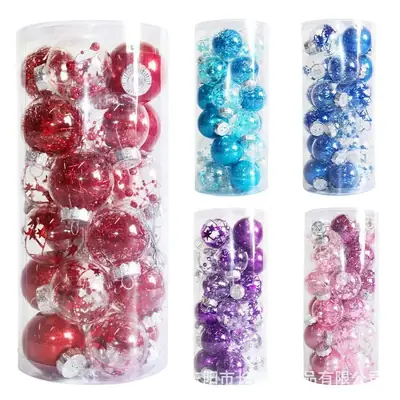 Transparent Christmas Decorative Balls 6cm24 PET