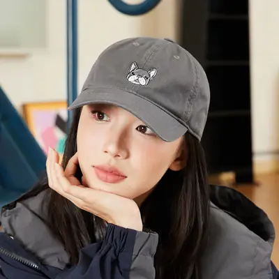 Puppy Embroidered Baseball Cap for Men Women