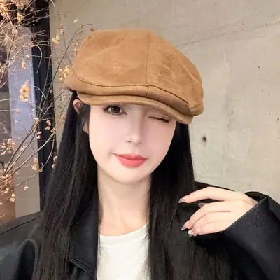Maillard Suede Forward Cap Women's 2024 All-match Winter Cap