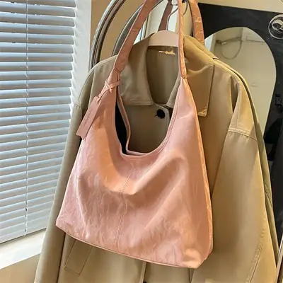 White Korean Style Large Capacity Shoulder Bag for Women