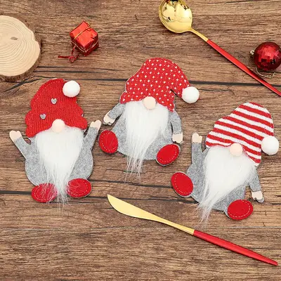 Cross-Country Christmas Gnome Doll Knife Fork Set