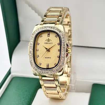 Grealy Women's Quartz Watch with Diamond Bracelet