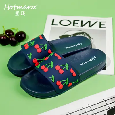 Hotmarzz Heima Ladies Bathroom Home Slippers Cute Non-Slip Bath Slippers PVC Outwear Shopping Slippers