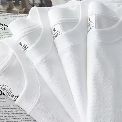 Heavy 230g solid color men's and women's short sleeve bottoming shirt pure white T-shirt combed cotton Tee half sleeve support customization