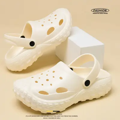Women's Lime Green Croc Sandals Thick Soled Beach Wear