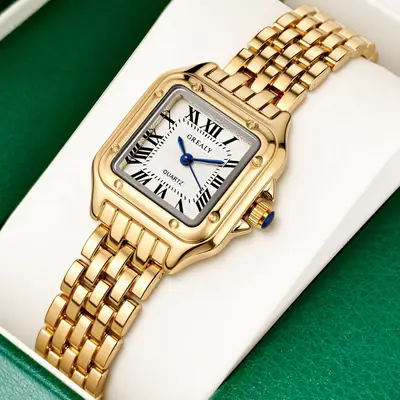 Cross-Border Hot-Selling Waterproof Women's Watches, Fashionable Quartz Watches, Square Watches, Customized New Watches, Women's Watches Wholesale