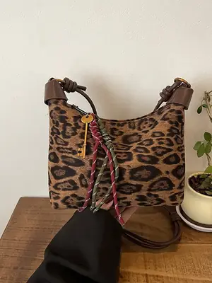 Leopard Print Shoulder Bag for Women 2026