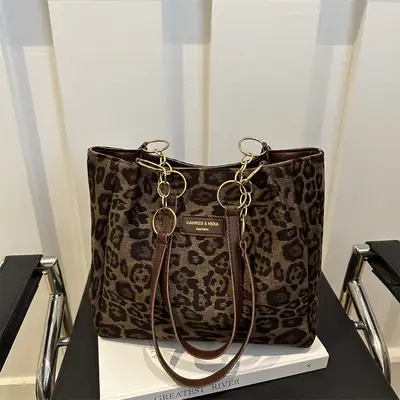 Leopard Print Single Shoulder Bag Women Large Capacity Tote