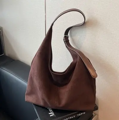 Vintage Suede Commuter Tote Bag for Women 2026