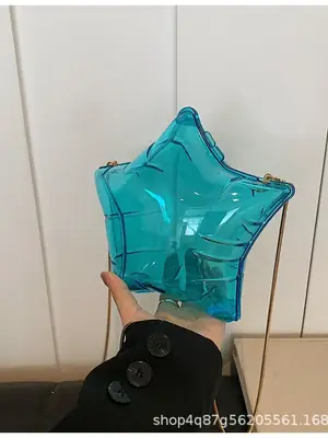 Red Star Shape Acrylic Shoulder Bag for Women