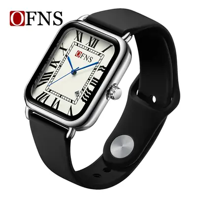 Ofns Quartz Watch Roman Numeral Black Women's Wristwatch