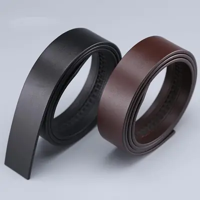 Men's Black Cowhide Belt with Automatic Buckle 3.5"