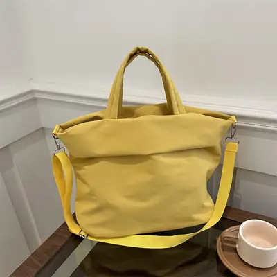 New Casual Nylon Tote Bag Grey Large Capacity 2024