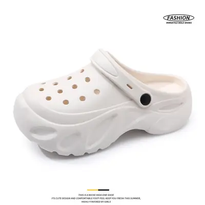 Women's Black EVA Croc Slippers Thick Sole Breathable