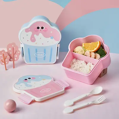 Creative Ice Cream Shaped Lunch Box for Students Lunch Box Lunch Box Cute Children's Portable Supplementary Food Box