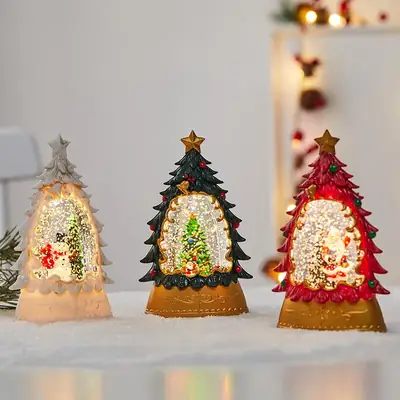 Christmas Oil Lamp with LED Light & Tree Design