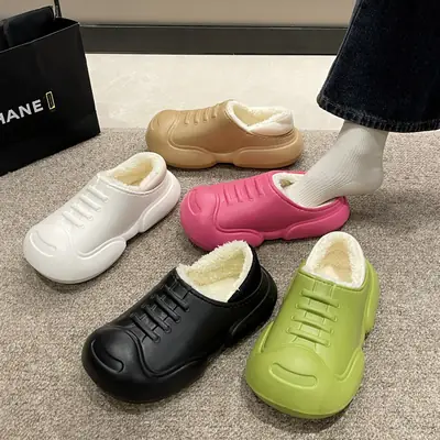 Women's Winter Waterproof Cotton Slippers Moon Beige