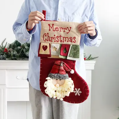 Cross Border Christmas Decorative Socks Santa Claus Snowman Elk