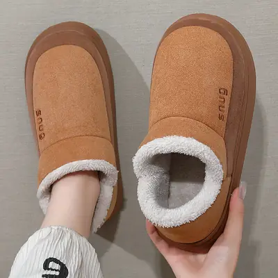 Women Pink Winter Warm Cotton Slippers 2024