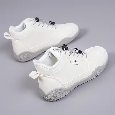 Women White Casual Sneakers Mid-Range Lightweight Thick Sole