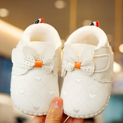 Baby Shoes Soft Sole Non-slip Winter fleece-lined Thickened Beginner Baby Girl Shoes Toddler Shoes Anti-drop Little Princess