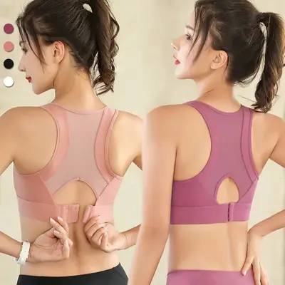 Black Shock-Proof Running Sports Bra Women