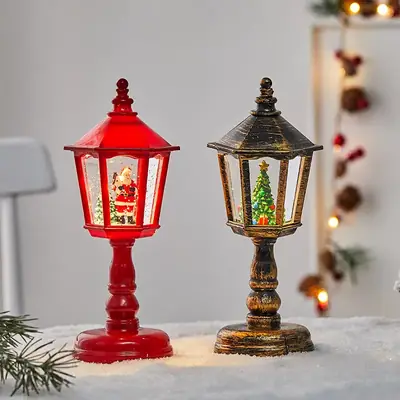 Christmas Luminous Water Lamp with Santa Interior View
